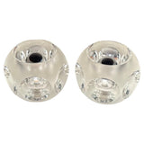 Pair of 1970s Putzler Frosted & Clear Concave Glass Table Lamps