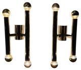 Pair of 1970s Italian Sciolari Two Tube Wall Lights
