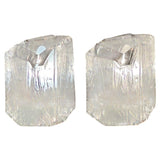 Pair of 1970s German Peill & Putzler Glacier Glass Table Lamps