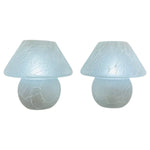 Pair of 1970s German Frosted Glass Mushroom Table Lamps