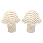 Pair of Large 1970s Putzler Striped Glass Mushroom Table Lamps