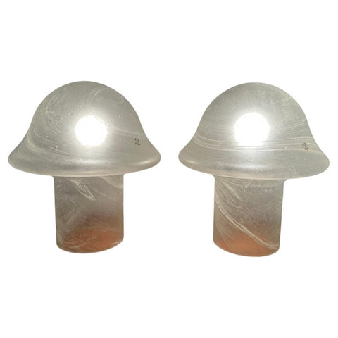 Pair of 1970s Putzler Grey Mushroom Table Lamps