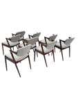 Set of 8 1960s Rosewood Kai Kristiansen Model 42 Dining Chairs