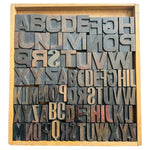 Vintage 1930s 3 Alphabet Industrial Wooden Letter Printing Blocks