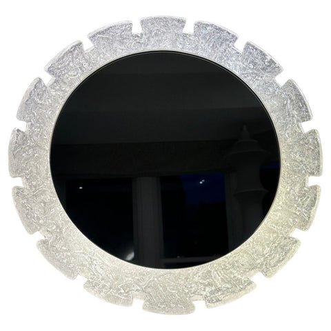 Vintage German Hillebrand Backlit Acrylic Iced Wall Mirror