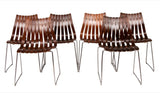 Set of 6 1960s Rosewood & Chrome Dining Chairs by Hans Brattrud