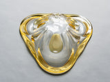 French Art Yellow and Clear Glass Bowl