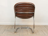 Pair of 1970s Sabrina Chrome and Brown Leatherette Chairs by Gastone Rinaldi for Rima