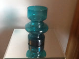 Small Turquoise Hooped Riihimaki Vase