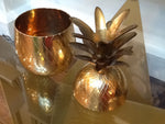 VINTAGE LARGE BRASS PINEAPPLE ICE BUCKET