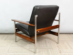 1960s Norwegian Leather & Rosewood Lounge Chair by Sven Ivar Dysthe for Dokka Mobler