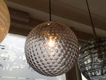 1970's Doria Handblown Dotted Grey Patterned Pendant Light