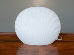 1970's Peill & Putzler White Striped Glass Table Lamp