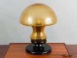Vintage 1970s German Doria Leuchten Dark Amber Glass  Mushroom Lamp
