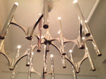 Pair Sciolari 1960's Chrome Chandeliers