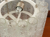 1970s Doria Leuchten Iced Glass Tubular Table Lamp