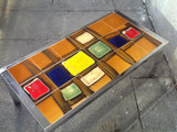 1970s Chrome and Tiled Coffee Table