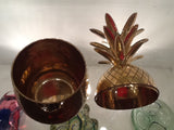 VINTAGE LARGE BRASS PINEAPPLE ICE BUCKET