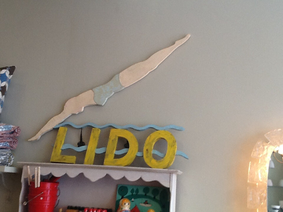 Vintage 1930's 'LIDO' Sign – retro living uk