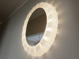 Large Mid-century Illuminated Lucite Oval German Wall Mirror