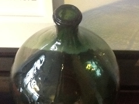 VERY LARGE DARK GREEN DEMIJOHN