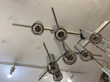 1970s Italian Abstract Chrome and Glass Chandelier by Gaetano Sciolari