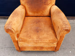 Pair of 1950's Moustache Back French Leather Club Chairs