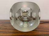 Pair of 1970s Peill and Putzler Frosted Glass Round Ice Cube Table Lamps