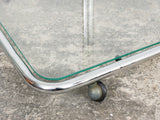 French Chrome and Glass Drinks Trolley