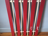 1960s Belgium Red and White Wooden Coat Rack