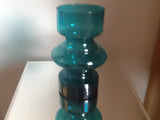 Small Turquoise Hooped Riihimaki Vase