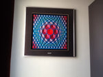 OP ART - CUBED PATTERN VASARELY FRAMED PRINT