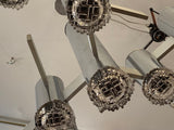 1970s Italian Abstract Chrome and Glass Chandelier by Gaetano Sciolari