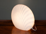 1970's Peill & Putzler White Striped Glass Table Lamp
