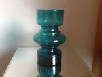 Small Turquoise Hooped Riihimaki Vase