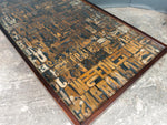 Large Vintage Print Block Coffee Table