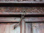 19th Century Indian Carved Wood Entrance Door and Frame