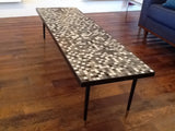 1960s Black and White Mosaic Coffee Table