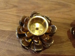 Pair of Solid Brass Vintage Pinecone Candlesticks