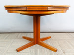 1960s Danish Dyrlund Teak Flip-Flap Pedestal Dining Table