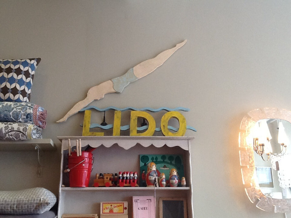 Vintage 1930's 'LIDO' Sign – retro living uk