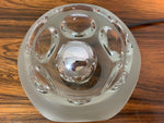 Pair of 1970s Peill and Putzler Frosted Glass Round Ice Cube Table Lamps