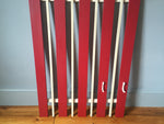 1960s Belgium Red and White Wooden Coat Rack