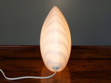 1970's Peill & Putzler White Striped Glass Table Lamp