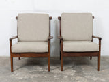 1960s Toothill Teak Sofa In Dekoma Wool Biscuit Fabric