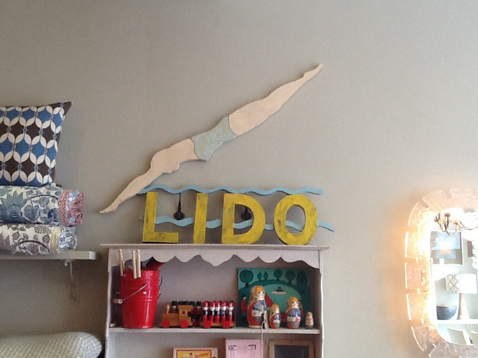 Vintage 1930's 'LIDO' Sign – retro living uk