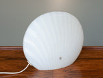 1970's Peill & Putzler White Striped Glass Table Lamp