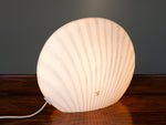 1970's Peill & Putzler White Striped Glass Table Lamp