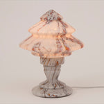 Art Deco 1930s Marbled Glass Conical Table Lamp