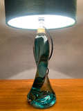 1950s Val St Lambert Green Table Lamp